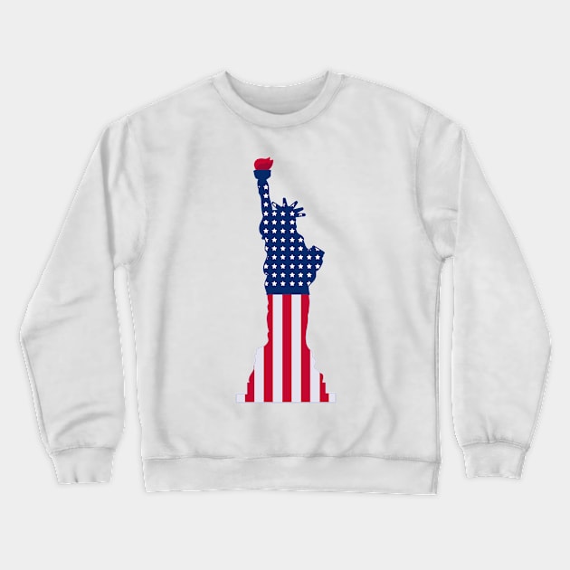 Statue of Liberty US Flag Crewneck Sweatshirt by madeinchorley